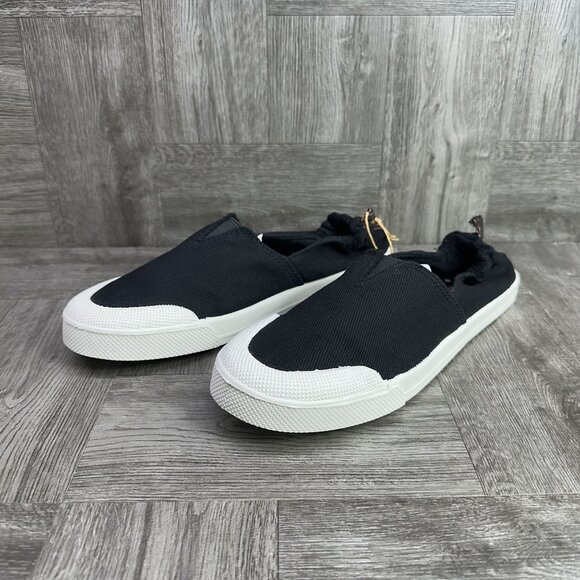 Roxy Women's size 9 Black Canvas Ruched Heel Slip On Shoes - Picture 2 of 8